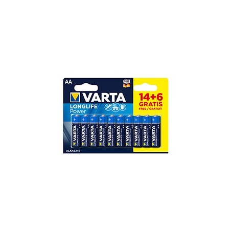 Pilas VARTA Longlife Power AA LR6 Blister 20 (14+6)