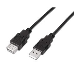Cable AISENS USB-A/M a USB-A/H 3m Negro (A101-0017)