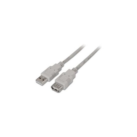Cable AISENS USB-A/M a USB-A/H 1m Beige (A101-0012)