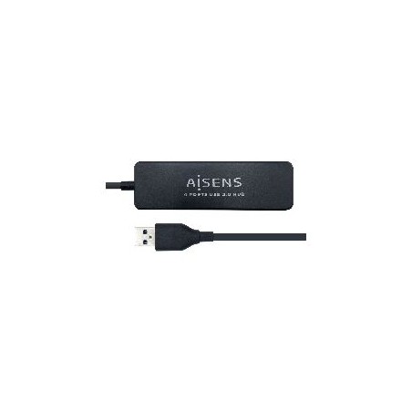 Hub AISENS USB 2.0 a 4xUSB 2.0 30cm Negro (A104-0402)