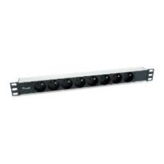 Regleta EQUIP 8xSchuko 1.8m Rack 1U Negra (EQ333313)