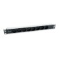 Regleta EQUIP 8xSchuko 1.8m Rack 1U Negra (EQ333313)