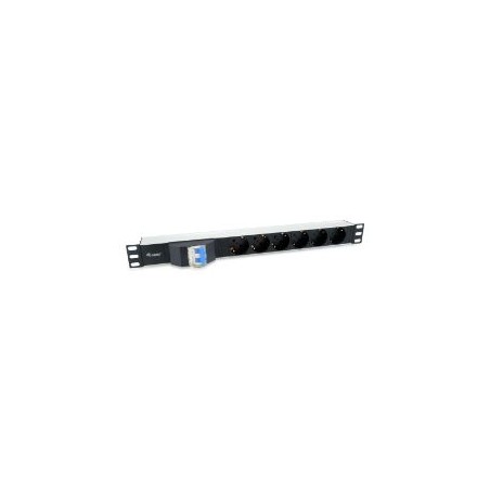Regleta EQUIP Rack 19" 1U 6xSchuko Negra (EQ333312)