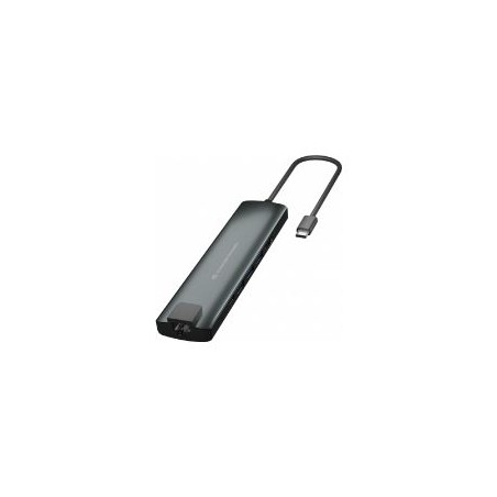Hub CONCEPTRONIC USB-C a 3xUSB-A Lector Negro (DONN08B)