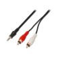 Cable AISENS AUDIO Jack 3.5/M-2XRCA/M Negro (A128-0147)