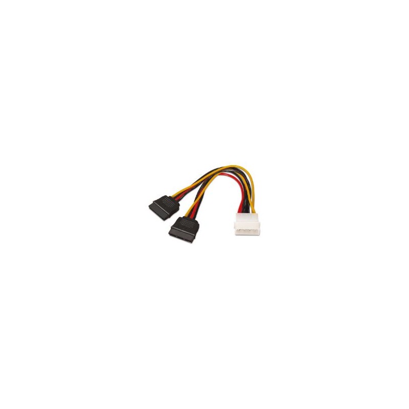 Cable AISENS Molex/M a 2xSATA/M 20cm (A131-0161) Cable AISENS Molex/M a 2xSATA/M 20cm (A131-0161)