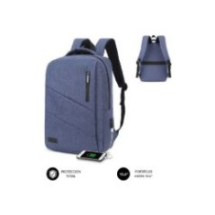 Mochila SUBBLIM City 15.6" USB Azul (SUB-BP-2BL2001)