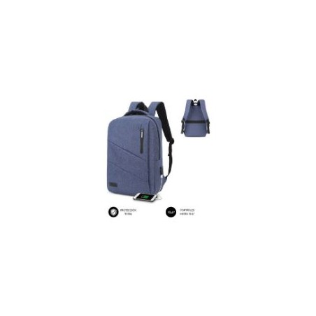 Mochila SUBBLIM City 15.6" USB Azul (SUB-BP-2BL2001)