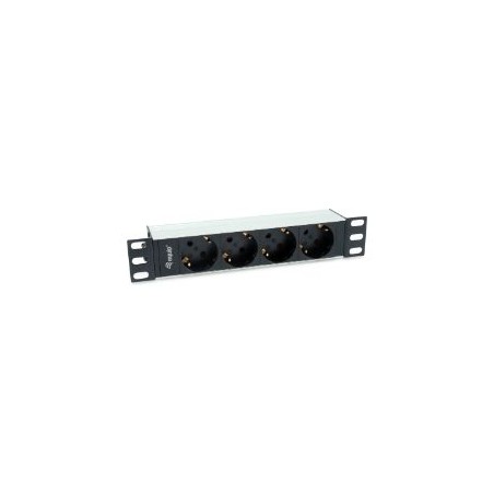 Regleta EQUIP 4xSchuko 1.5m Rack 1U Negra (EQ333311)