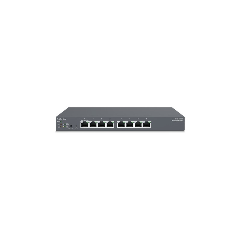 Switch EnGenius 8p 10/100/1000 PoE Negro (ECS1008P)