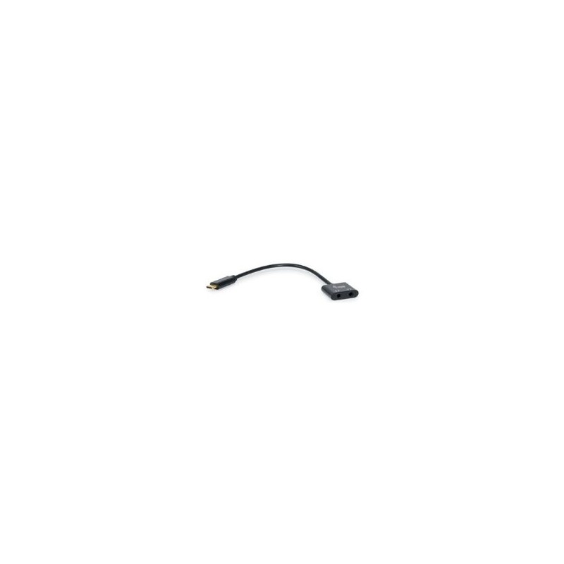 Adaptador EQUIP USB-C a 2x Jack 3.5mm Negro (EQ133469)