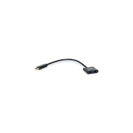 Adaptador EQUIP USB-C a 2x Jack 3.5mm Negro (EQ133469)