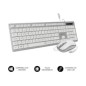 Tecl+Ratón SUBBLIM Ergo Flat USB Plata/Blanco (CEKE60)