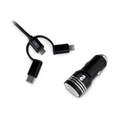 Cargador de Coche SUBBLIM USB-A 3en1 (SUB-CHG-4CC002)
