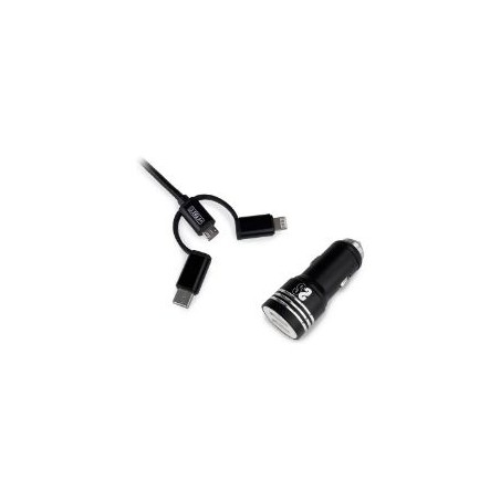 Cargador de Coche SUBBLIM USB-A 3en1 (SUB-CHG-4CC002)