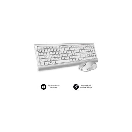 T+Ratón SUBBLIM Premium Silence RF Plata/Blanco(CPSU10)