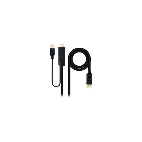 Nanocable USB-A/HDMI/M a DP/M 1.8m Negro (10.15.4352)
