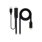 Nanocable USB-A/HDMI/M a DP/M 1.8m Negro (10.15.4352) Nanocable USB-A/HDMI/M a DP/M 1.8m Negro (10.15.4352)
