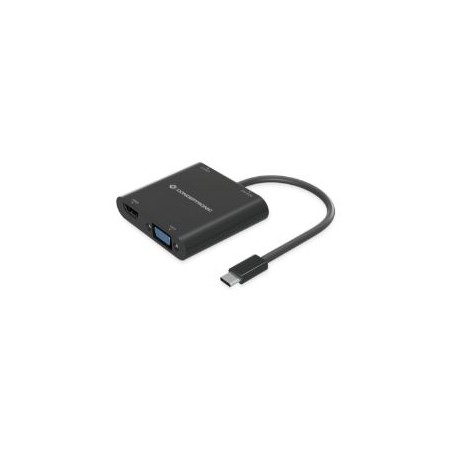 Adaptador CONCEPTRONIC 4en1 USB-C Negro (DONN09B)