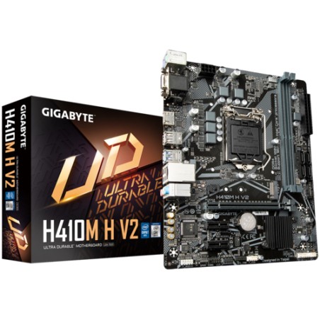 GIGABYTE H410M H V2:(1200) 2DDR4 USB VGA HDMI RJ45 mATX