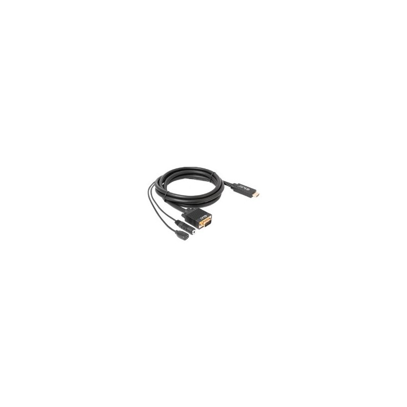 Cable Club 3D HDMI/mUSB a VGA/3.5mm 2m Negro (CAC-1712)