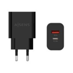 Cargador de Pared AISENS 20W USB-A/C Negro (A110-0682)