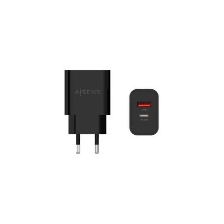 Cargador de Pared AISENS 20W USB-A/C Negro (A110-0682)