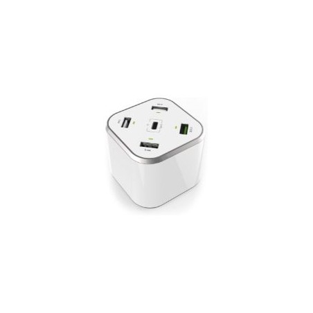 Cargador de Mesa AISENS 48W 5xUSB Blanco (ASCH-5PQC-W)