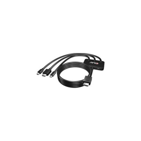 Cable Club 3D HDMI/M a HDMI/USB-C/MiniDP/M (CAC-1630)