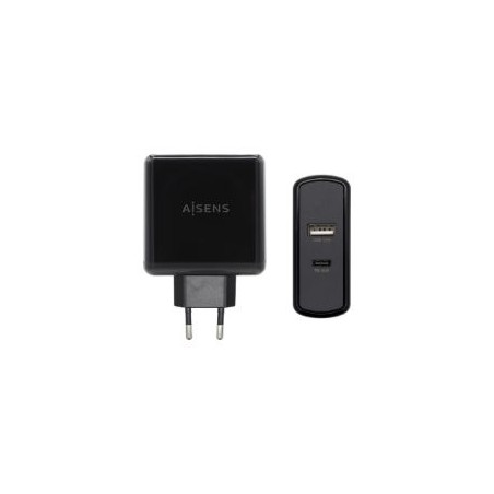 Cargador Pared AISENS 57W 2xUSB Negro (ASCH-2PD45A-BK)