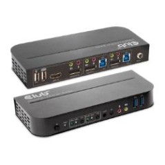 Conmutador Club 3D KVM 4K USB/DP/HDMI Negro (CSV-7210)