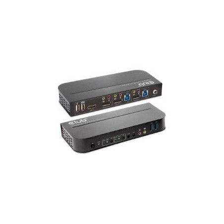 Conmutador Club 3D KVM 4K USB/DP/HDMI Negro (CSV-7210)