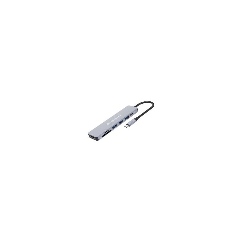 Adaptador CONCEPTRONIC USB-C 7en1 100W Gris (DONN19G) Adaptador CONCEPTRONIC USB-C 7en1 100W Gris (DONN19G)