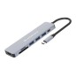Adaptador CONCEPTRONIC USB-C 7en1 100W Gris (DONN19G) Adaptador CONCEPTRONIC USB-C 7en1 100W Gris (DONN19G)