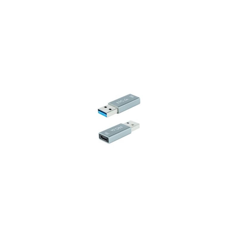 Adaptador Nanocable USB-A/M a USB-C/H Gris (10.02.0013)