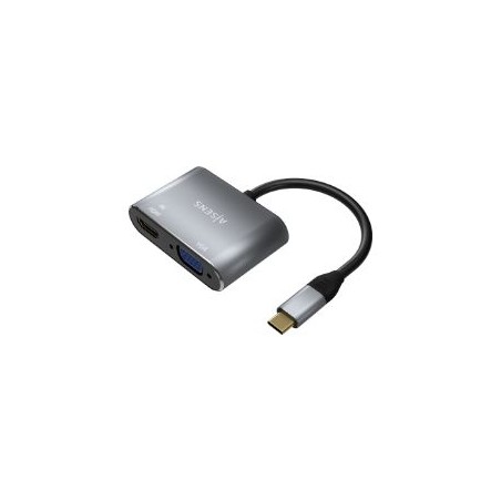 Adaptador AISENS USB-C a VGA/HDMI 15cm Gris (A109-0627)