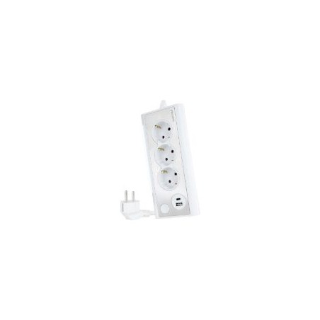 Regleta Nanocable 3xSchuko 2xUSB Blanca (10.37.0013-W)