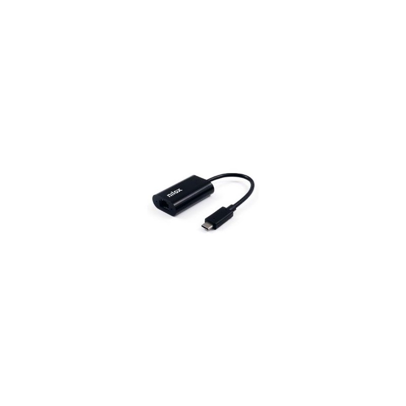 Adaptador de Red NILOX USB-C a RJ45 Negro (NXADAP06) Adaptador de Red NILOX USB-C a RJ45 Negro (NXADAP06)