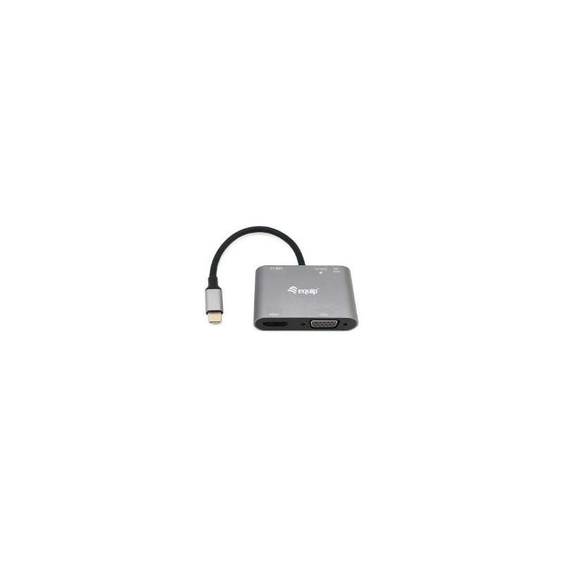 Adaptador EQUIP 5en1 USB-C Negro (EQ133483)