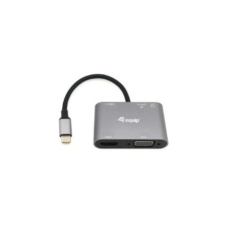 Adaptador EQUIP 5en1 USB-C Negro (EQ133483)