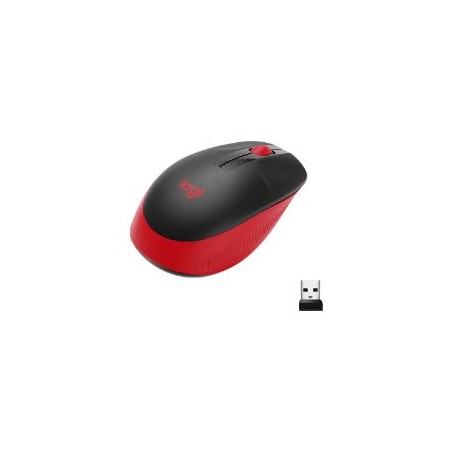 Ratón LOGITECH M190 Óptico RF Negro/Rojo (910-005908)