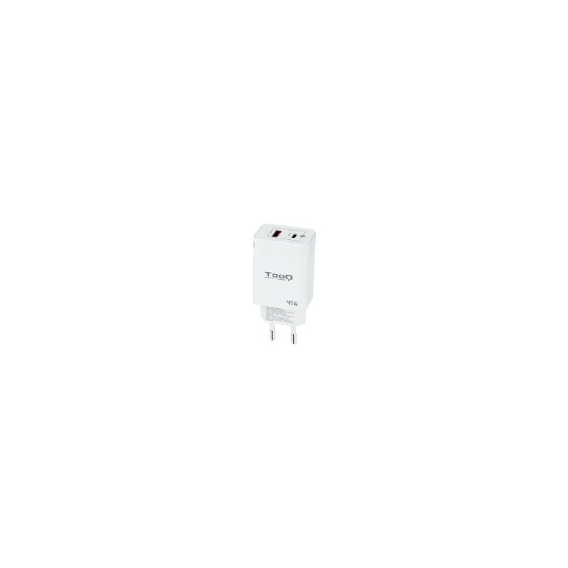 Cargador de Pared TooQ 45W USB-A/C (TQWC-GANQCPD45WT) Cargador de Pared TooQ 45W USB-A/C (TQWC-GANQCPD45WT)