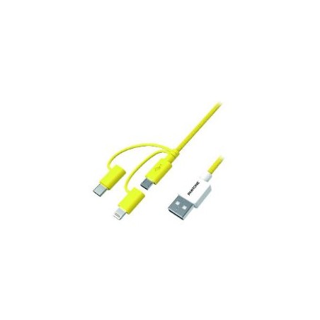 Cable PANTONE USB a Lightning/mUSB/USB(CELPT-USB003Y1)