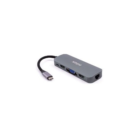 Docking NILOX USB-C a HDMI/VGA/RJ45/USB-C (NXDSUSBC03)
