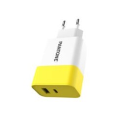 Cargador Pared PANTONE 15W 1xUSB-A 1xUSB-C (PT-PDAC02Y)