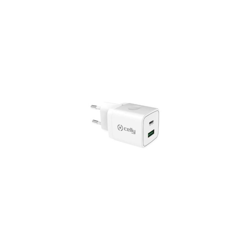 Cargador Pared CELLY 20W/18W USB-A/C (TC2USBUSBC20WWH) Cargador Pared CELLY 20W/18W USB-A/C (TC2USBUSBC20WWH)