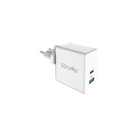 Cargador Pared CELLY 45W 1xUSB-C 1xUSB-A (TCUSBC45WWH)