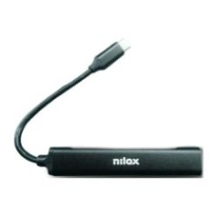 Hub NILOX USB-C a 3xUSB 2.0 1xUSB-A Negro (NXHUBUSBC11)