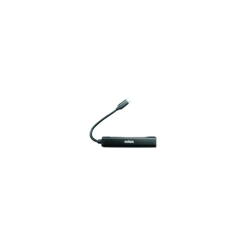 Hub NILOX USB-C a 3xUSB 2.0 1xUSB-A Negro (NXHUBUSBC11)