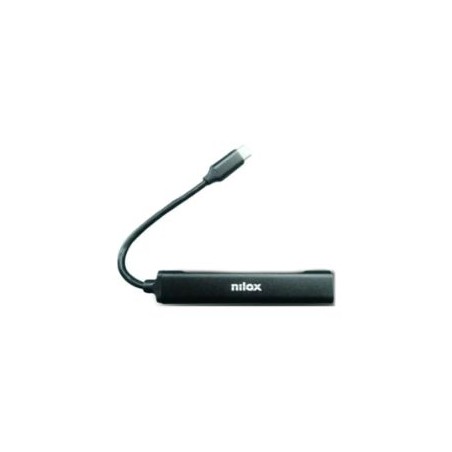 Hub NILOX USB-C a 3xUSB 2.0 1xUSB-A Negro (NXHUBUSBC11)
